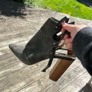 Suede High-Heel Ankle Booties